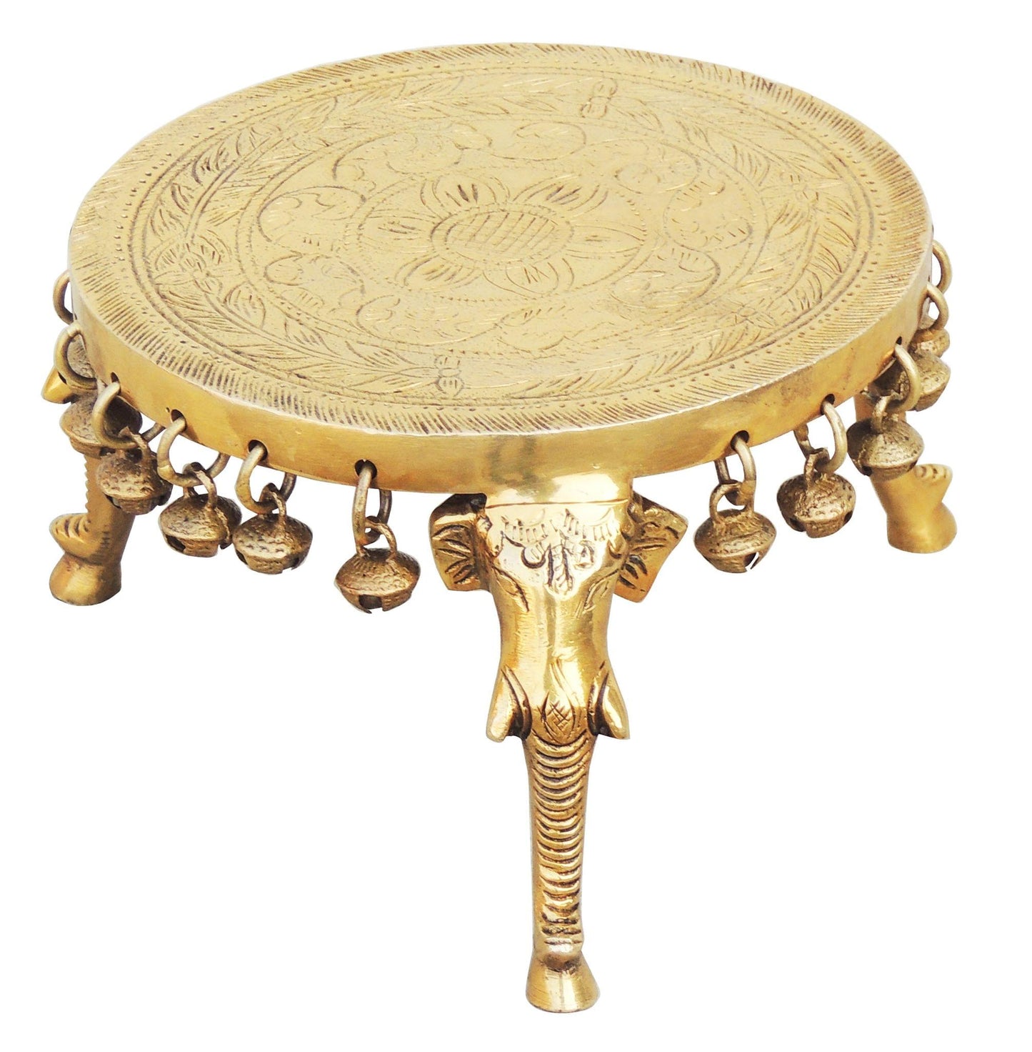 Brass Round Shape Chowki For God Idol