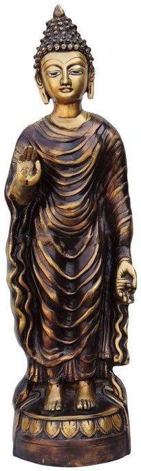 Brass Standing Budha Statue