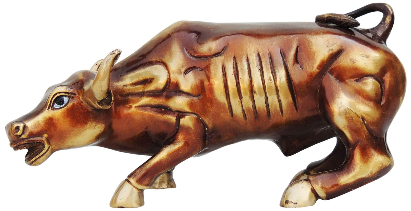 Brass Bull Small Statue