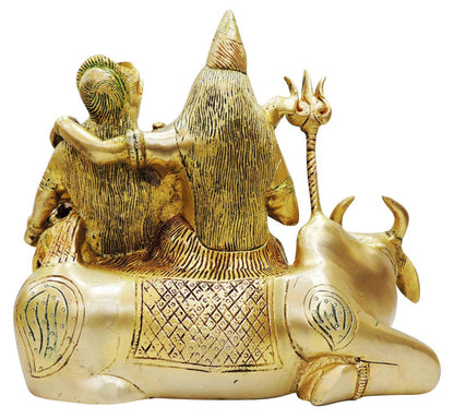 Brass Shiv Parivar With Nandi Statue