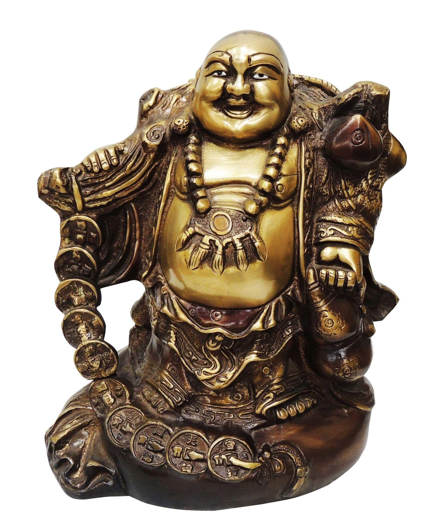 Brass Laughing Budha Antique Statue