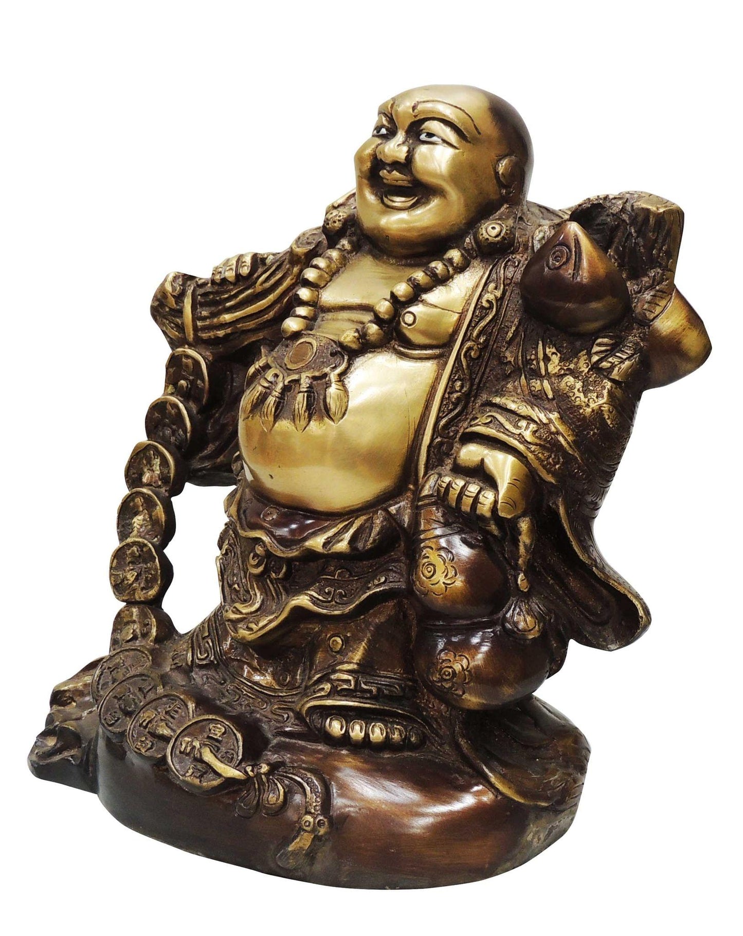 Brass Laughing Budha Antique Statue