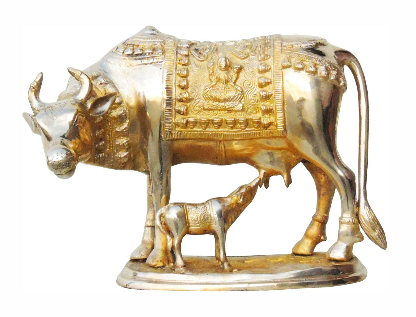 Brass Cow With Calf Statue 8.