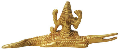 Brass Ganga Ji Sitting On Crocodile