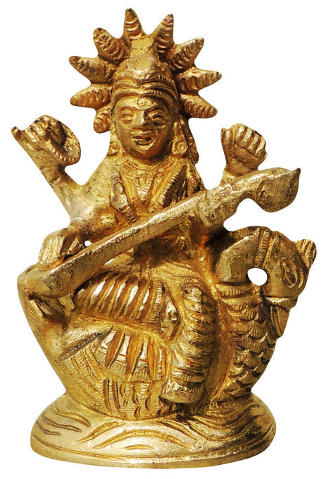 Brass Saraswati Ji Statue