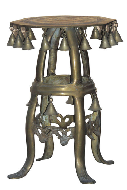 Brass Stool With Bell For God Idol