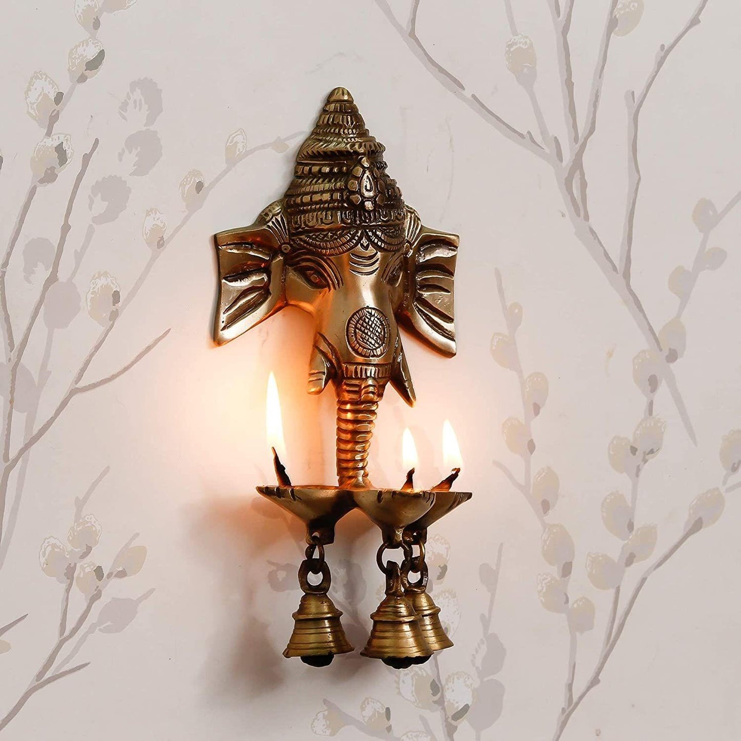 Brass Wall Haning Ganesh Ji With Bell