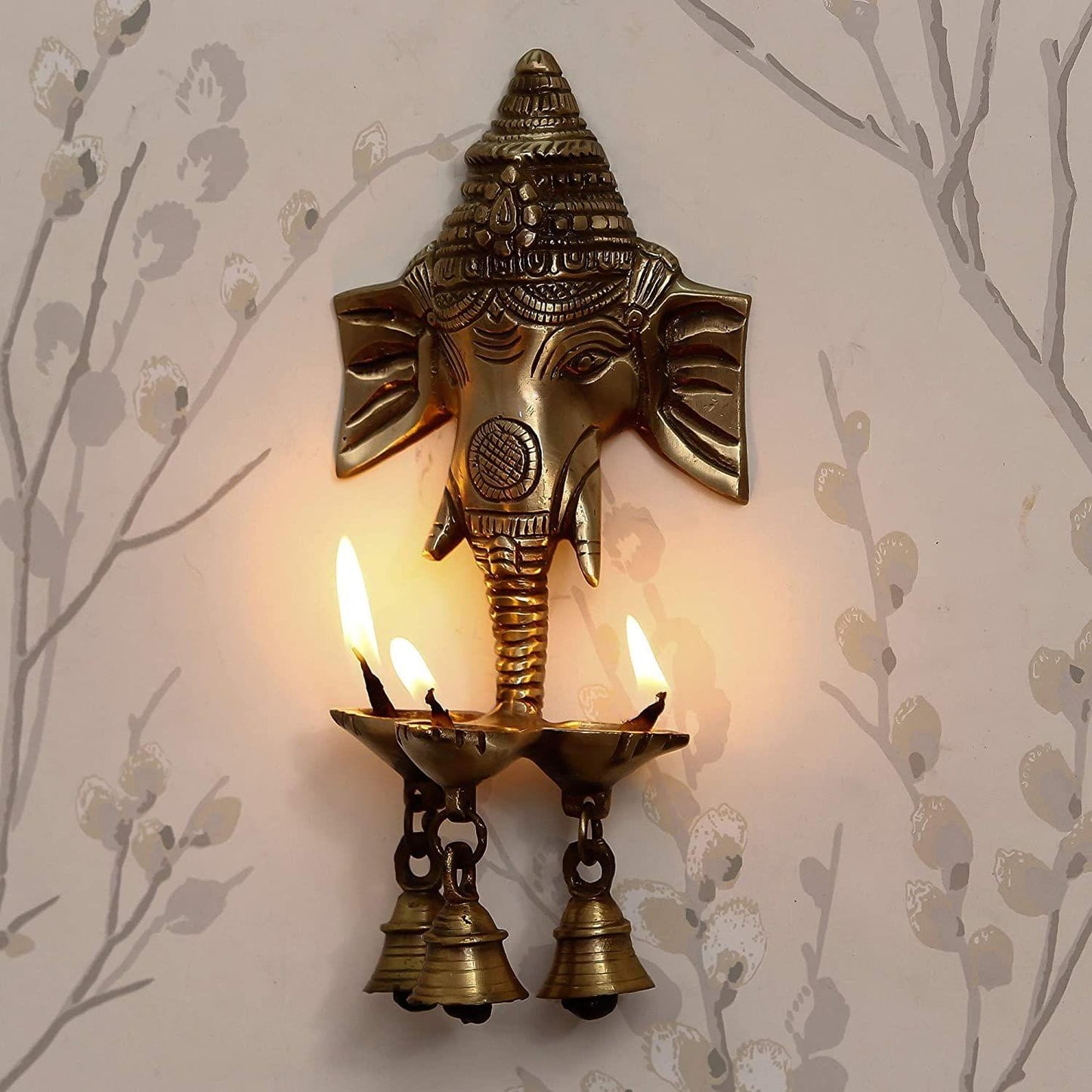 Brass Wall Haning Ganesh Ji With Bell