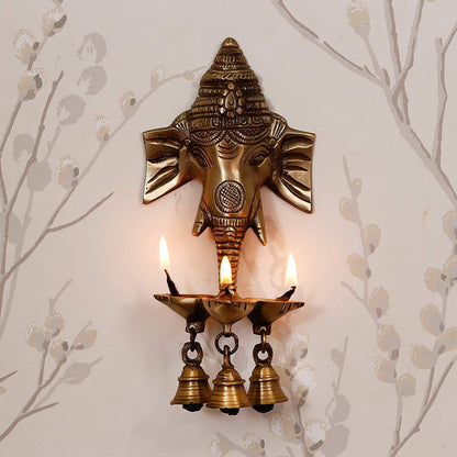 Brass Wall Haning Ganesh Ji With Bell