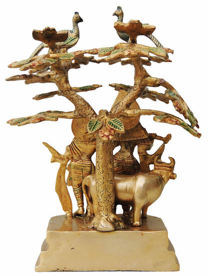 Brass Radha Krishna Tree