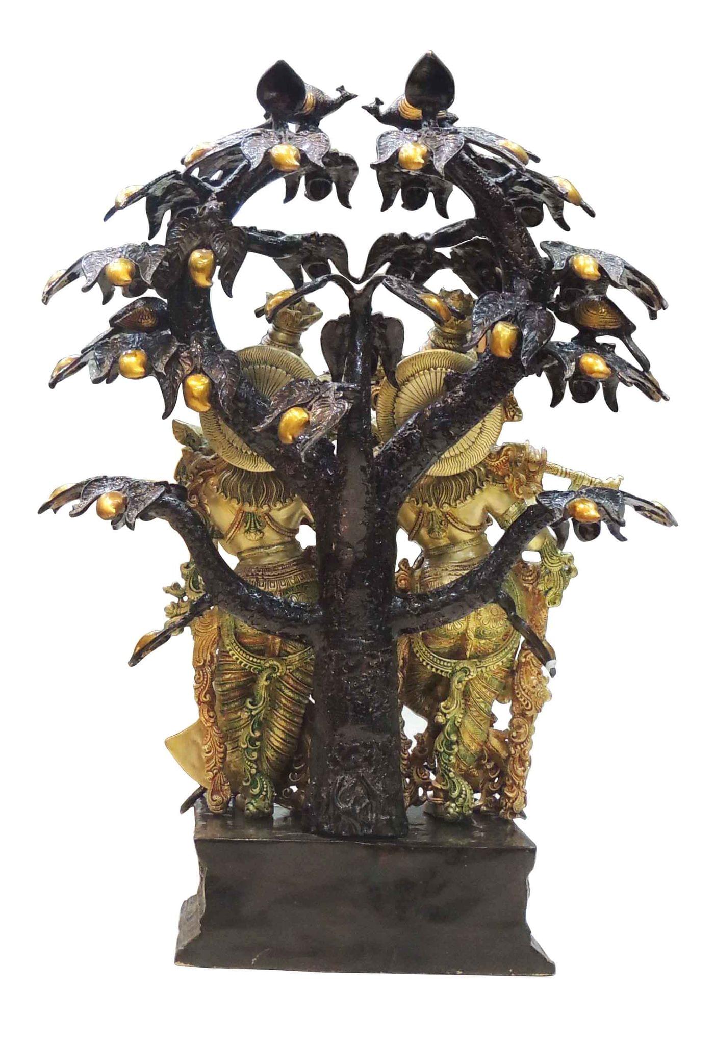 Brass Radha Krishna With Tree