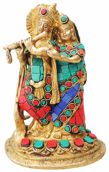 Brass Radha Krishna Idol Statue