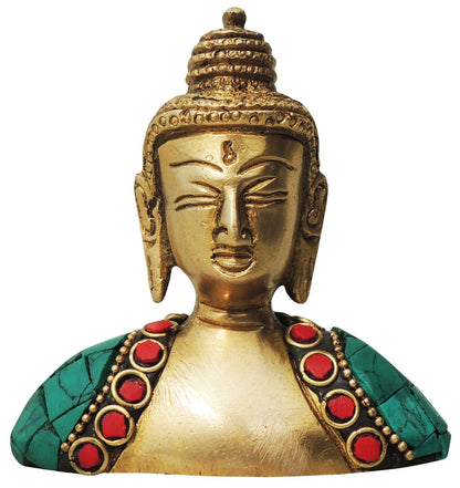 Brass Buddha Face Statue