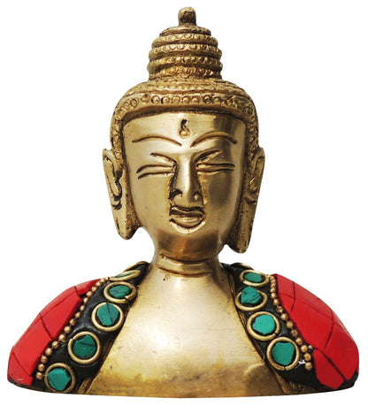 Brass Buddha Face Statue