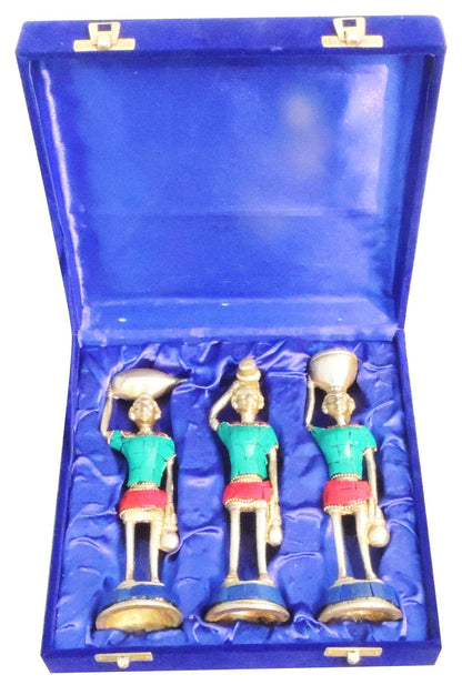 Brass Rajasthani Musical Statue Set Of 3 Pcs