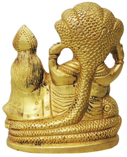 Brass Vishnu Laxmi With Shesnag