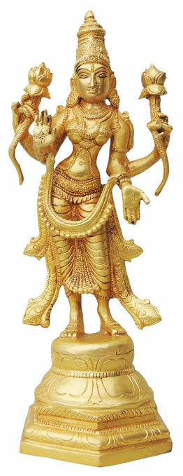 Brass Laxmin Standing Statue