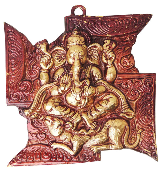 Brass Wall Hanging Satiya Ganesh Ji Statue