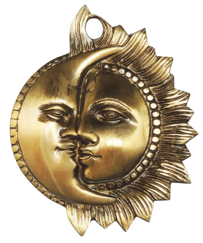 Brass Half Sun & Moon Statue