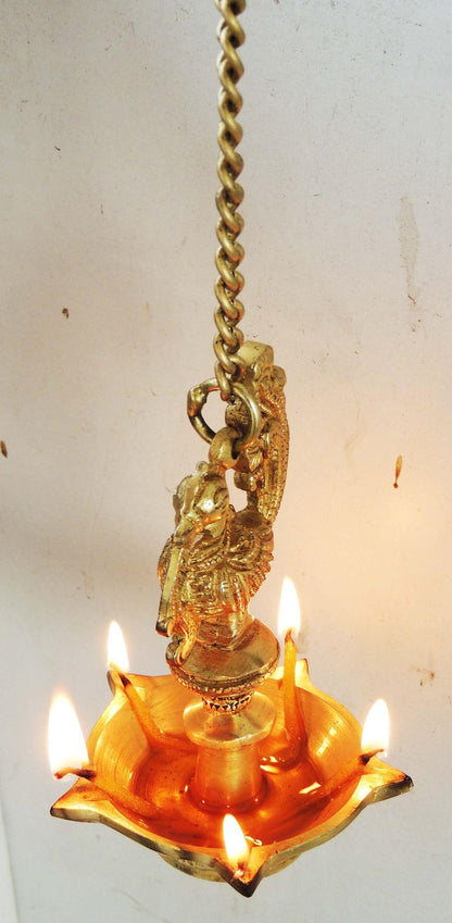 Brass Murga Deepak With Chain Statue