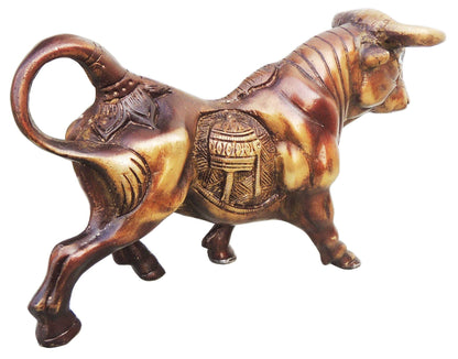 Brass Runnng Bull Statue