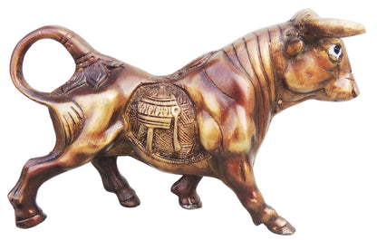 Brass Table Bull Statue