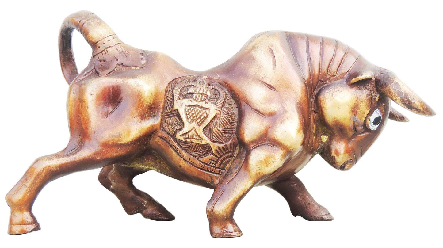 Brass Runnng Bull Statue