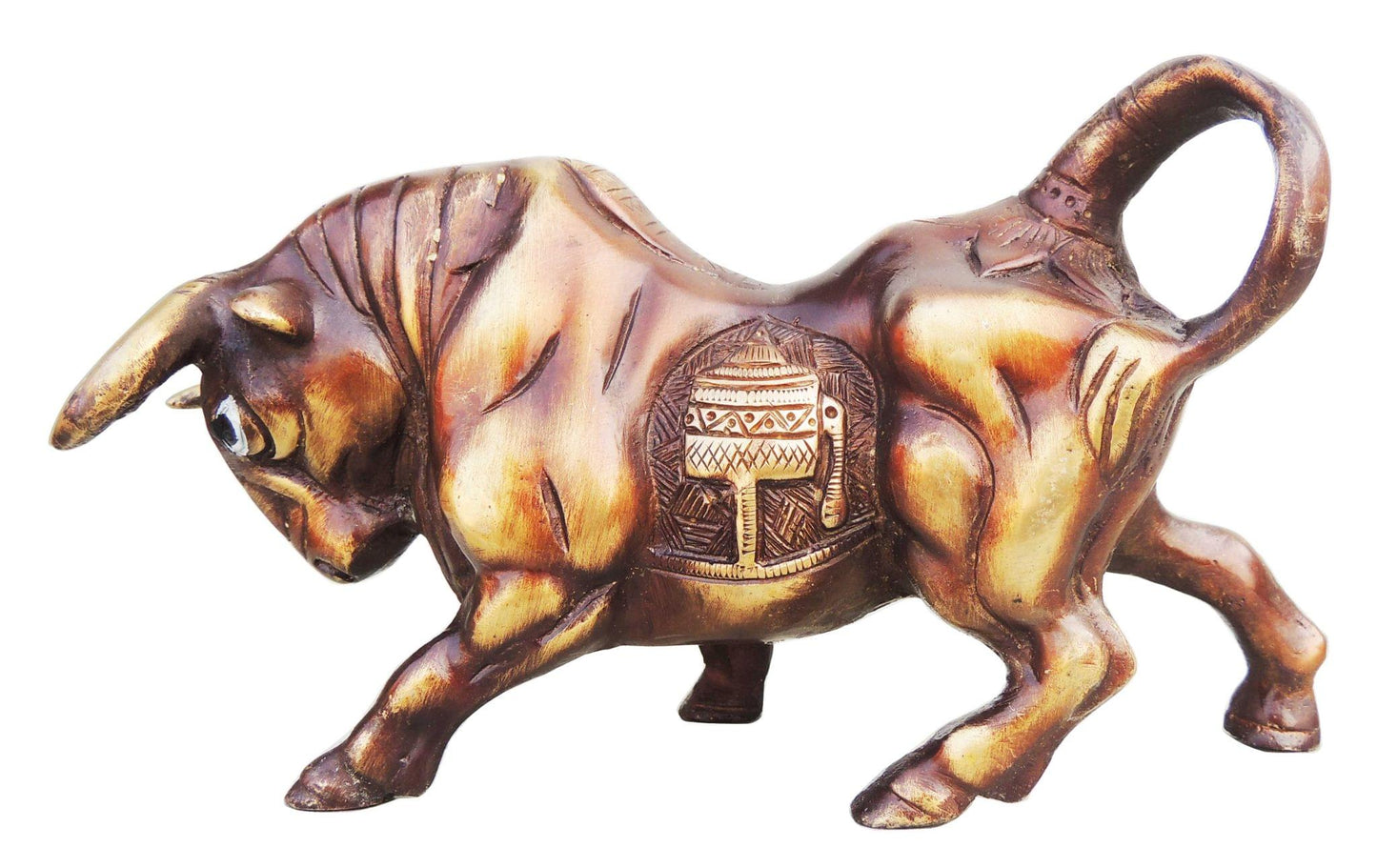 Brass Runnng Bull Statue