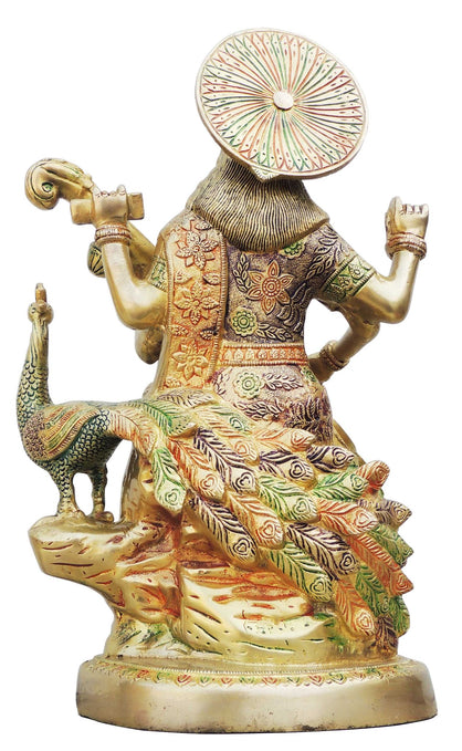 Brass Saraswati Colour Statue