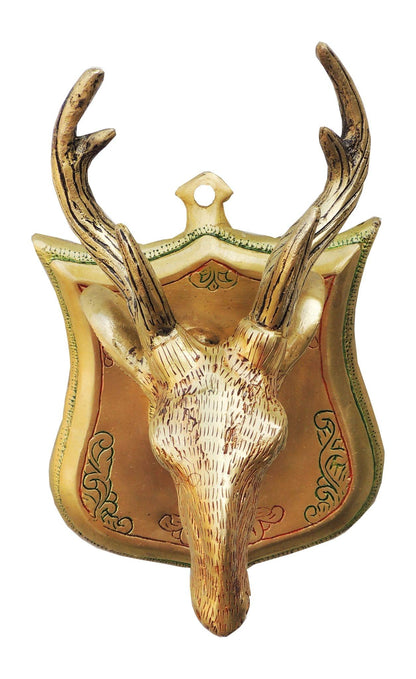 Brass Wall Hanging Deer Face Statue