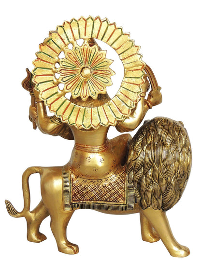 Brass Durgaji Colour Goddess Idol Statue