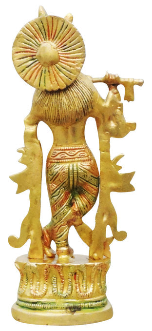 Brass Krishna Colour Statue