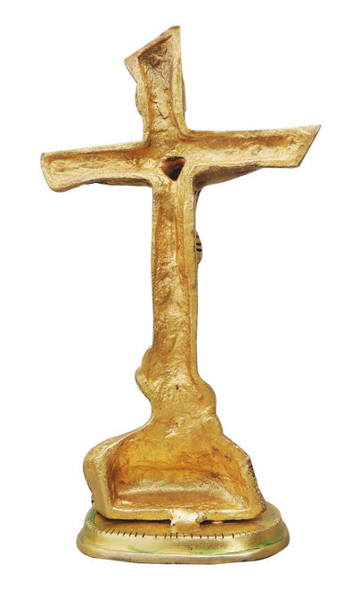 Brass Jesus & Cross Idol Statue