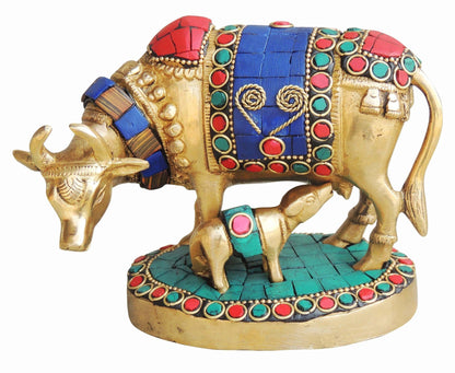 Brass Cow Stone Statue