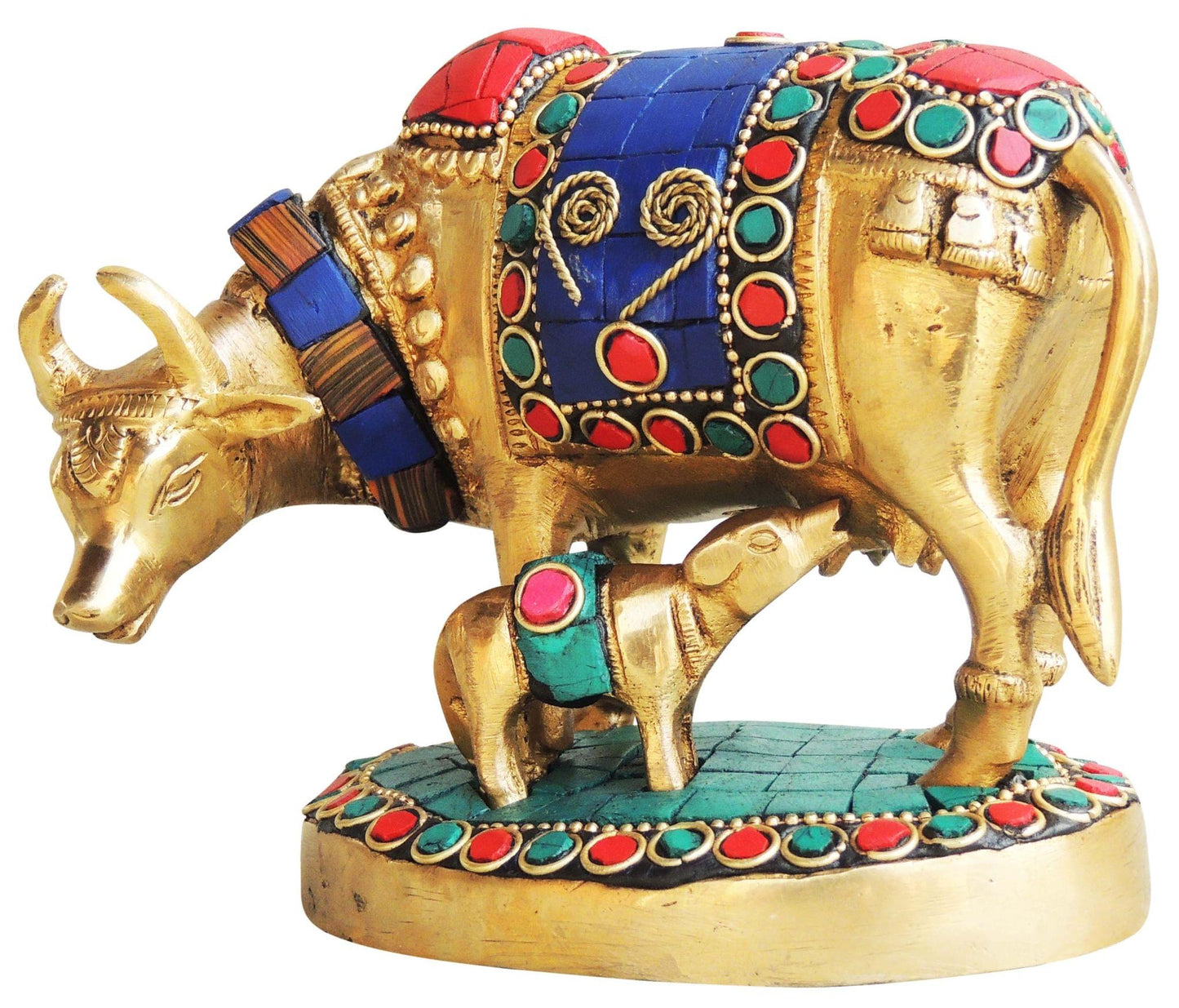 Brass Cow Stone Statue