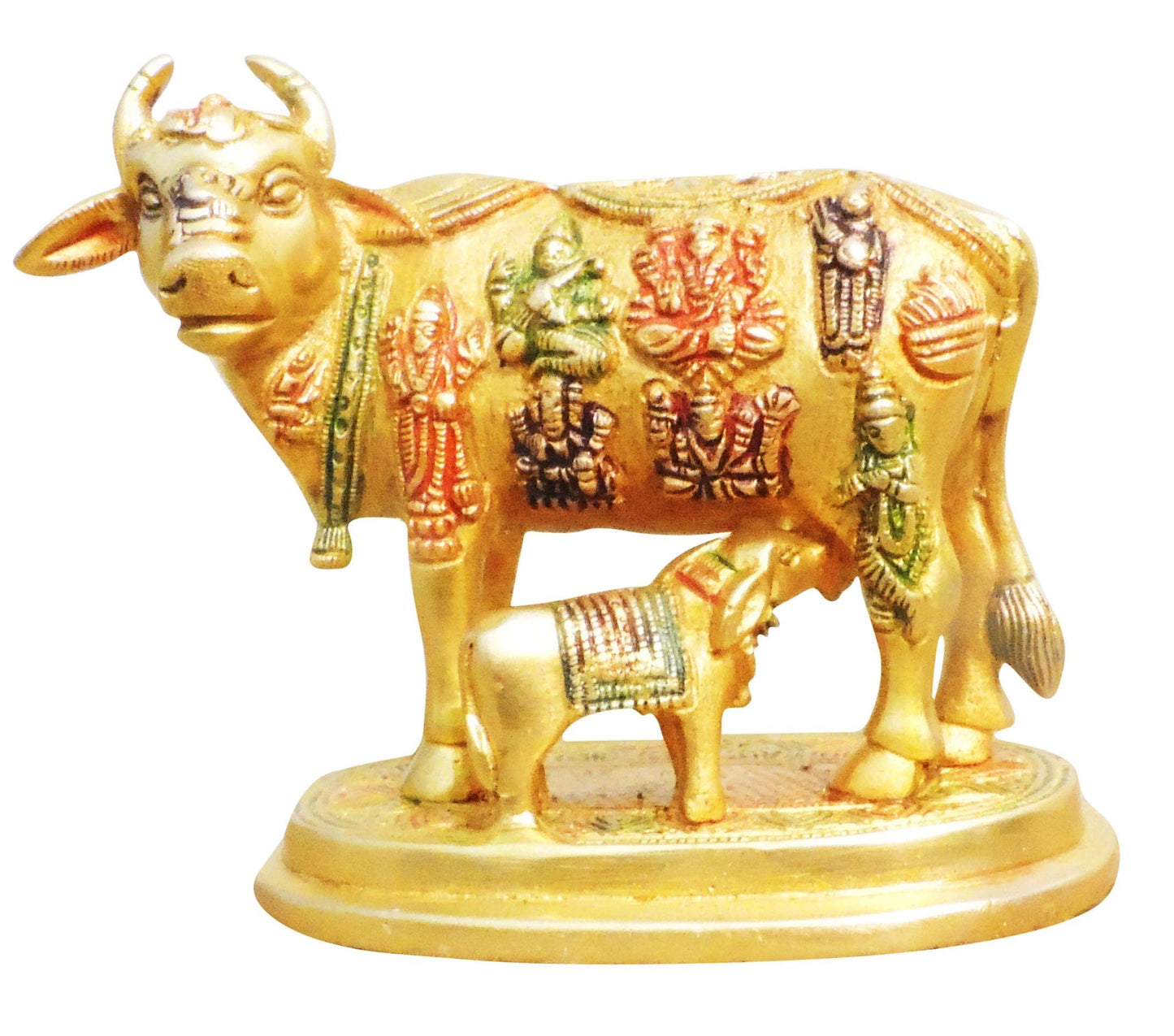 Brass Cow With Calf Statue