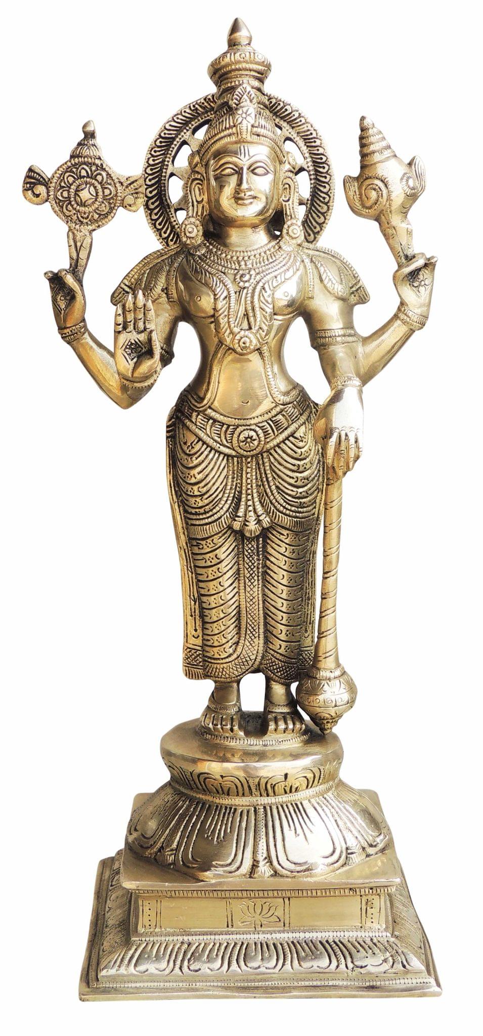 Brass Vishnu Ji God Idol Statue