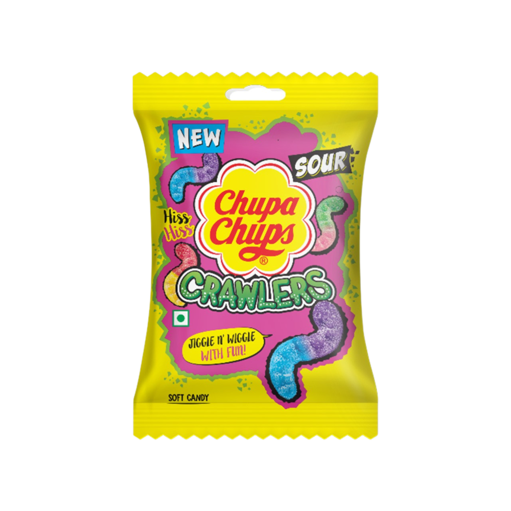Chupa Chups Assorted Flavour Sour Crawlers Soft Sour Candy