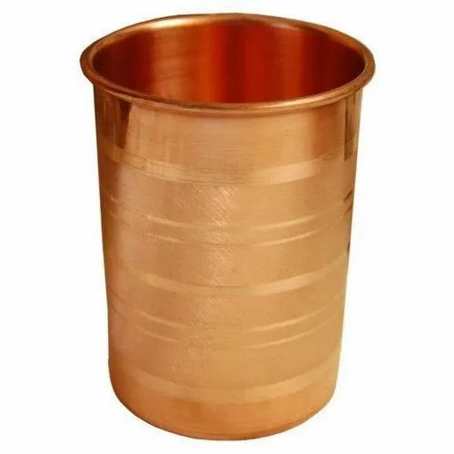 Prakruthi Design Copper Curved Glass Tumbler, Drinking Water, Yoga Ayurveda Healing