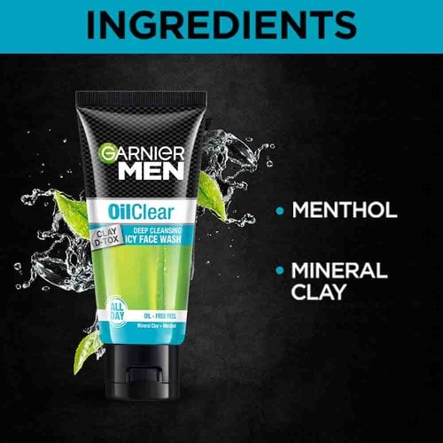 Garnier Men Oil Clear Clay D Tox Facewash