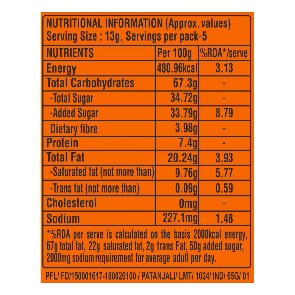 Patanjali Creamfeast Orange