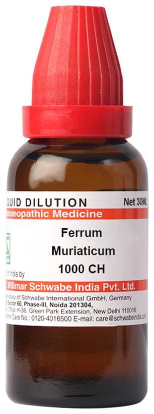 Dr Willmar Schwabe India Ferrum Muriaticum Dilution 1000 CH