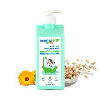 Mamaearth Milky Soft Head to Toe Wash With Oats Milk and Calendula For Babies