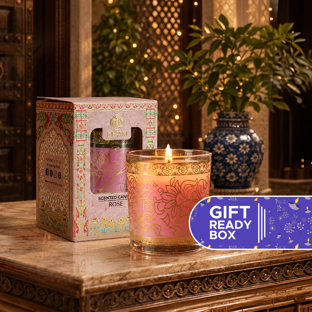 Pink Haveli Votive Jar Candle by Ekam (Rose)