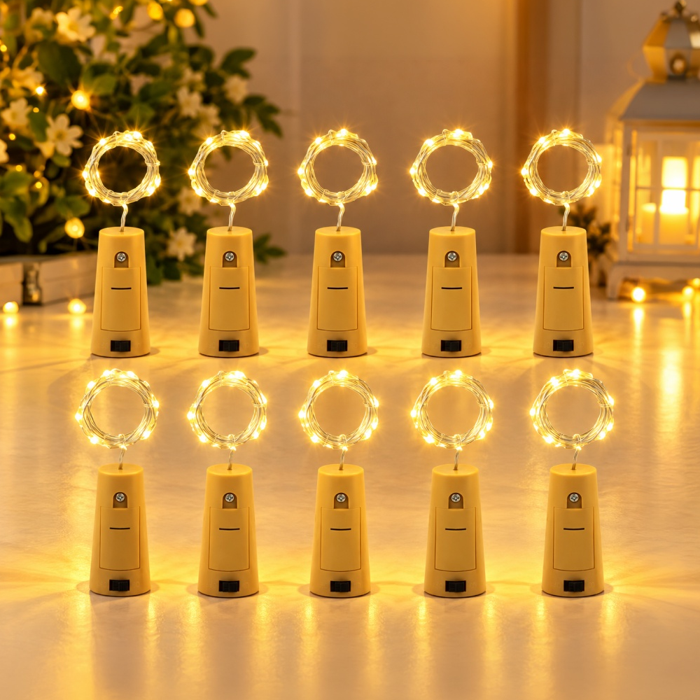 Warm White Cork Decorative LED Lights by One94Store