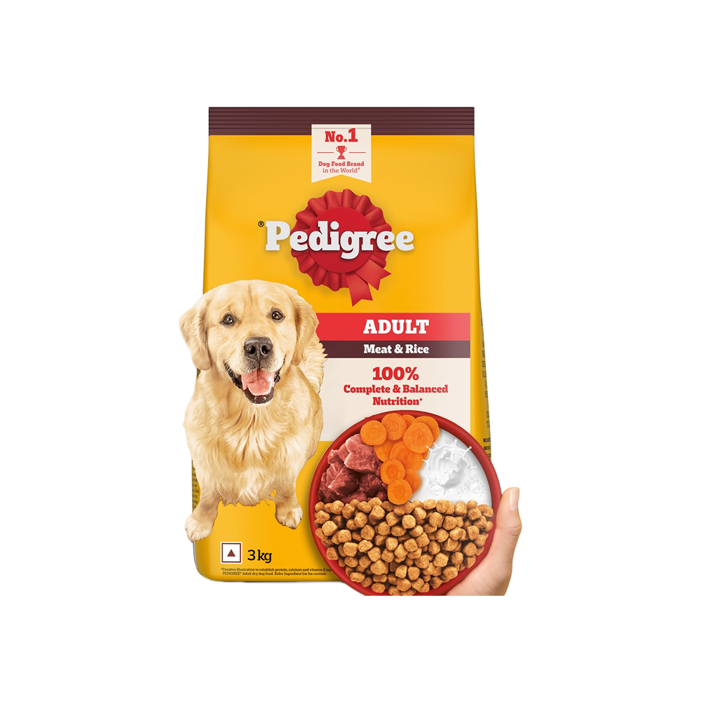 Pedigree Adult Dry Dog Food - Meat & Rice