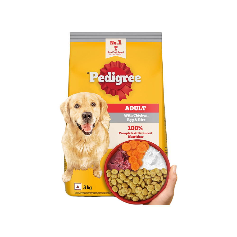 Pedigree Adult Dry Dog Food with Chicken, Egg & Rice