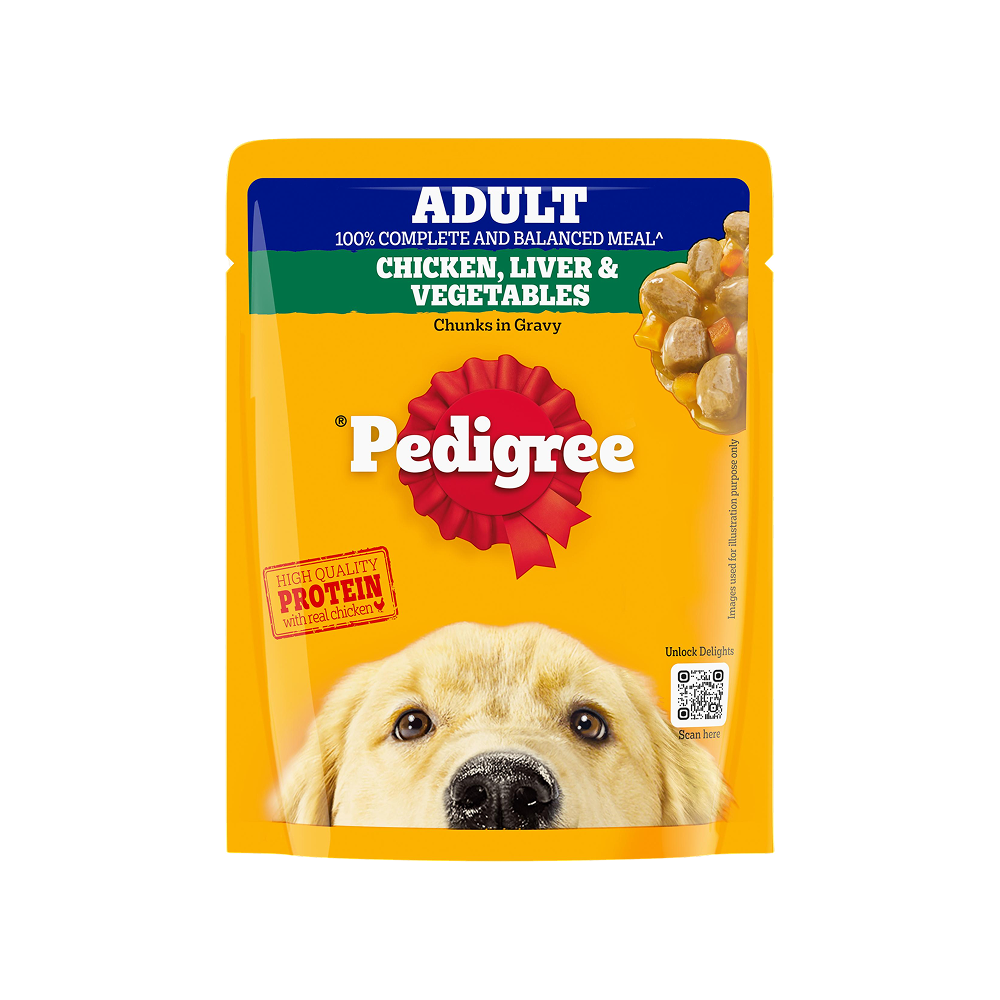 Pedigree Adult Wet Dog Food - Chicken Liver & Vegetables Chunks in Gravy