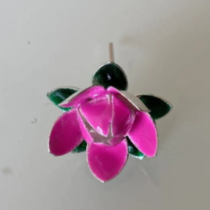 Pure Silver Pink Lotus Flower 5g 1 Piece - PUSHMYCART