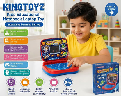 King Toyz Cute Little Educational Toy Laptop for Kids